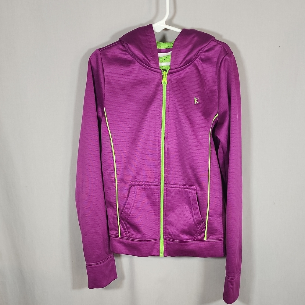Danskin Now Kids Purple Jacket with Green Accents Girls Size M (7/8)